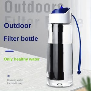 Outdoor Straight Drink Waterzuiveringsbeker Waterfles Draagbare schone waterkoker Wildernis Camping Adventure Survival Emergency Filter