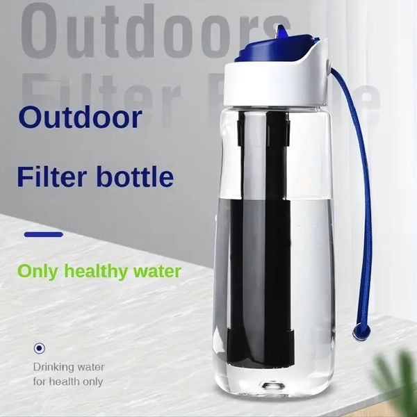 Boisson droite extérieure Purification de l'eau tasse bouteille d'eau Portable propre bouilloire Wilderness Camping aventure survie filtre d'urgence