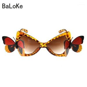 Gafas de sol para exteriores, verano, playa, flor barroca, cristales, decoración, ojo de gato, mujer, marco completo, mariposa1