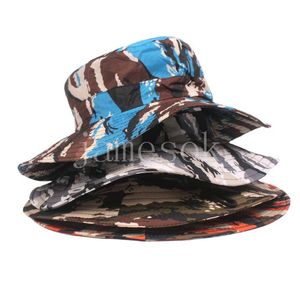 Outdoor zomerzon camouflage reizende vrouwen zonneschadig grote rand visser hoeden vissen katoenen man camo emmer hoed DE544