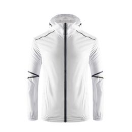 Combinaison de Protection solaire en plein air pour hommes veste de sport d'été manteau de peau capuche respirante combinaison de pêche de couleur unie
