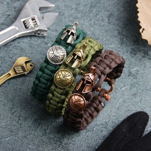 Outdoor Survival Core Line armband Retro Romeinse helmscherm Bakbanden armbanden Bangle manchet voor mannen Fashion Hip Hop Jewelry Will en Sandy