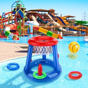 Accessoires de piscine extérieure anneau gonflable lancez le jeu de ferulet ensemble toys toys plage amusant jouet eau d'été 240416