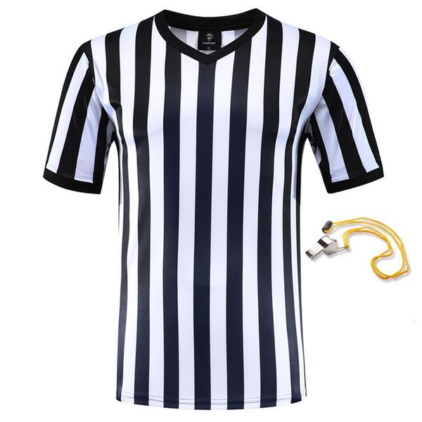 T-shirts en plein air 22-23 Arbitre de football professionnel Chemises personnalisées adultes Black White Soccer Jerseys Training Clothes Soccer Shirt 230817