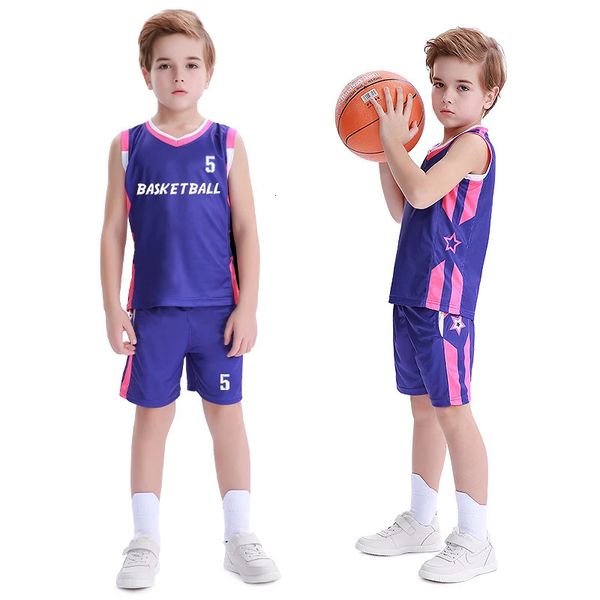 Camisetas al aire libre Conjunto de uniforme de baloncesto para niños Camiseta de baloncesto personalizada de alta calidad para niños Jersey de baloncesto transpirable para niños 231117
