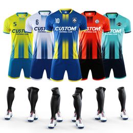 Outdoor T-Shirts Custom Mens Football Jerseys 100% Polyester Football Shirts Club Team Training Soccer Wear Uniform Set For Adults 6316 230815