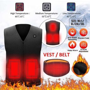 Outdoor T-shirts Elektrisch verwarmd vest Kledingjack USB Thermisch warm winterlichaam Warmer voor mannen vrouwen wandelen jacht tactisch