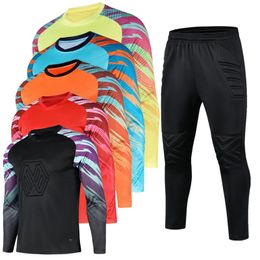 T-shirts d'extérieur Maillots de football uniformes Chemises de gardien de but Pantalon à manches longues Vêtements de football Gardien de but Formation Uniforme Costume Kit de protection Vêtements 230215