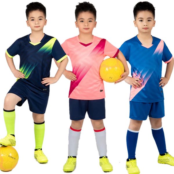 Camisetas al aire libre Uniformes de fútbol para niños Niños Niña Conjunto de camiseta de fútbol juvenil Conjunto de manga corta para el hogar Pantalones cortos Conjunto de camiseta de fútbol para niños Ropa deportiva 230215