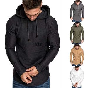 Outdoor T-shirts ll heren jogger sweatshirt fitness yoga outfits sportkleding shirt blouse hoodie stretch cooded massieve kleur lange mouwen pullovers t230228