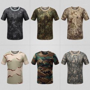 Camisetas al aire libre M-3XL Camisa táctica de combate de camuflaje para hombres Camiseta militar de manga corta de secado rápido Camisas de caza de camuflaje