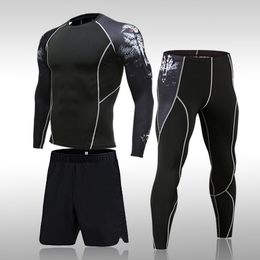 T-shirts de plein air Homme Combinaison de sport de compression Séchage rapide Transpiration Fitness Training Kit MMA Rashguard Vêtements de sport pour hommes Jogging Vêtements de course 230309