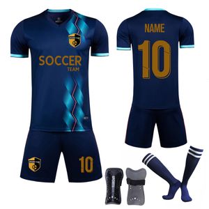 T-shirts d'extérieur Hommes Athlète Maillots de football Ensembles Chaussettes Protège-tibias Garçons Filles Kits de football Uniformes de football pour enfants Maillot de football Survêtement 230215