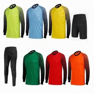 Outdoor T-shirts Heren kindervoetbal Keepersuniform Beschermende spons Lange mouwen Training Voetbal Doelman Voetbalshirt Top en broek 230215