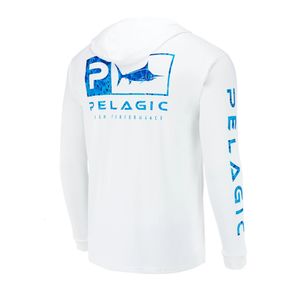 T-shirts d'extérieur Pelagic Gear Vêtements de pêche Summer Outdoor Men T-shirt à manches longues Fish Shirt Protection solaire Respirant Hooded Angling Clothing 230419
