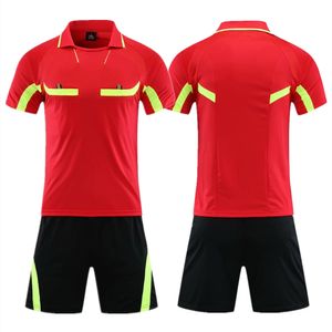 Outdoor T-shirts Professionele Voetbal Scheidsrechter Uniform Heren Turn-down Kraag Voetbal Scheidsrechter Kleding Korte Mouw Rechter Shirt Drie Zakken Shorts 230215