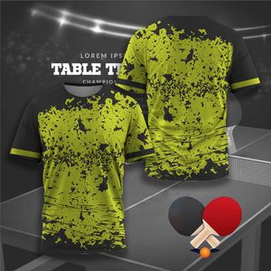 Buiten T-shirts Snelle droogtafel Tennis Kleding Men Shirt T-shirt met badminton-uniformen Droogronde nek Kraag korte mouw 230811