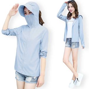 Outdoor T-shirts Zomer Cardigan vrouwen dunne zonnebrandcrème jas Lady jas capuchon 2022 NIEUW UV ZON BESCHERMING OUTWIJS VROUWELIJKE STRAND ANTI SPRAY VEILIGHEID J230214