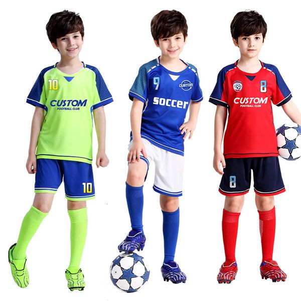 T-shirts d'extérieur en gros personnalisé personnalisé enfants maillot de football chemise de haute qualité enfants football uniforme maillot de football pour jeune garçon Y302 230215