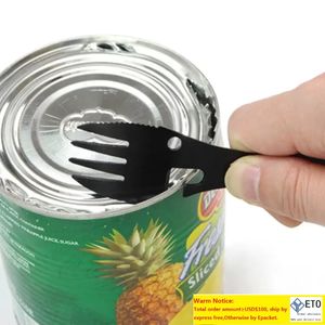 Outdoor tafelwerk spork camping picknick roestvrijstalen lepel vorkgereedschap multifunctionele vorkopener