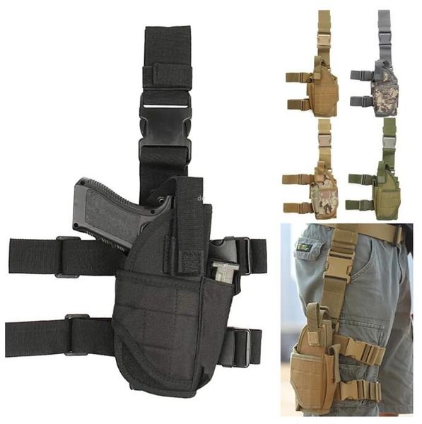 Bolsas tácticas para exteriores, funda Universal para pistola de pierna, para diestros, táctica, para muslo, bolsa para pistola, arnés para piernas para todas las pistolas