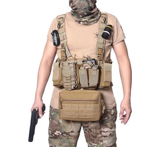 Outdoor Tactische Uitrusting Kleding Borst Rig Airsoft Jacht Vest Molle Pouch Eenvoudig Tactisch Tijdschrift Pouch Carrier Training gevechtsuniform