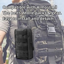 Buiten Tactical Molle Taille Bag 1000D Oxford Black Storage Fanny Pack voor jagende rugzak tactische vest -bevestiging
