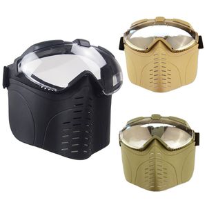 Outdoor Tactische PC Lens Paintball Masker Sportuitrusting Airsoft Schieten Gezichtsbescherming Volledig gezicht NO03-304