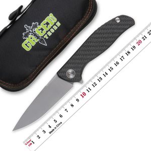 Outdoor Doorn Custom F95 HATI TC4 Mes Carbon 3D Groen Titanium Handvat Camping Vouwen Fruit EDC Tactiek Fiber Gereedschap Wxrfm279W