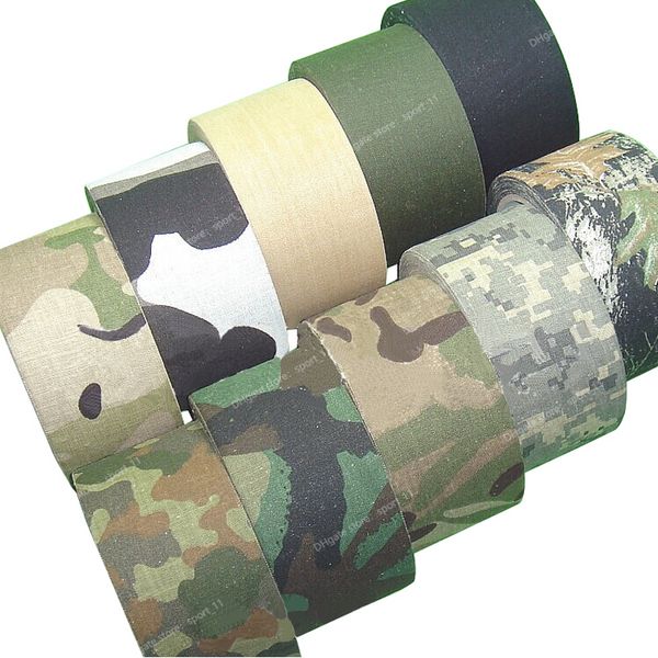 5M conduit extérieur ruban de camouflage WRAP chasse adhésif imperméable ruban de camouflage bandage furtif militaire 0,05 m x 5 m / 2 pouces x 196 pouces camping randonnée outils de plein air sport