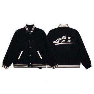 Chándal al aire libre chaqueta de béisbol chaquetas para hombre letra de moda de moda para mujer abrigo de cárdigan negro collar de manga larga