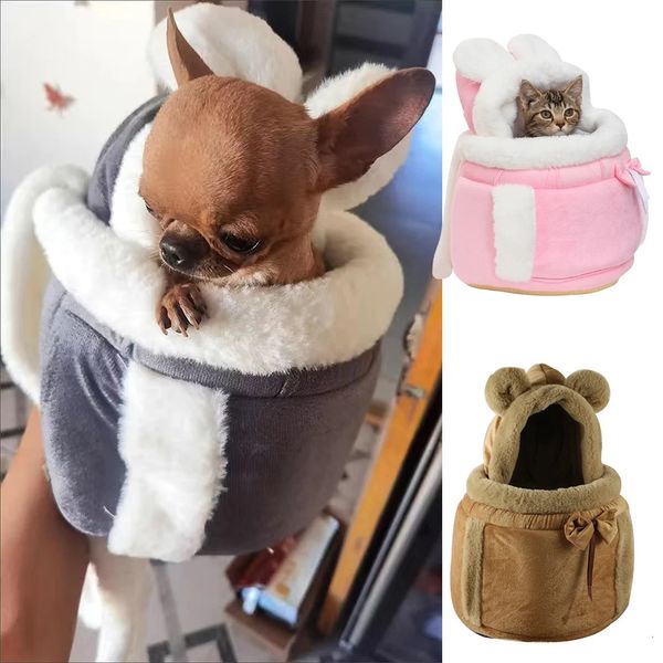 Voyage en plein air Chihuahua chiot chien sac à dos hiver chaud sacs de transport pour animaux de compagnie pour petits chiens Yorkshire chat nid mascotas maison 240309