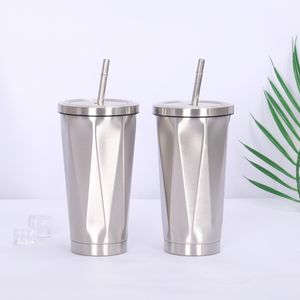 Diamantvormige koffiemokken Draagbare Drinkbekers Roestvrijstalen Thermos Tumbler Cup Vacuümfles Thermo Waterfles Thee Mok