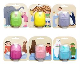 Jabones para viajes al aire libre, papel para lavar a mano, baño, tabletas aromáticas limpias, jabón desechable en caja, Mini jabón portátil Paper238S261G9388056