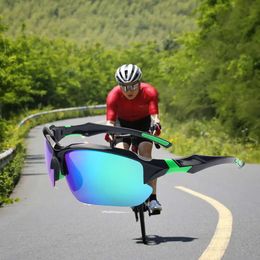 Buitentrend, coole modieuze sportbril, nachtzicht, black -out, rijden en fietsen zonnebrillen 861