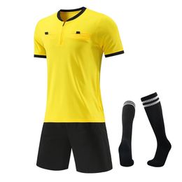 Outdoor T-shirts Arival Voetbal Rechter Uniformen Scheidsrechterskleding Professionele competitie Voetbal Scheidsrechterstruien Kit met Rits PocketS3XL 230306