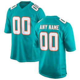 T-shirts d'extérieur personnalisés Miami Football Jersey American Game personnalisé votre nom n'importe quel numéro taille tout cousu S6XL 230221