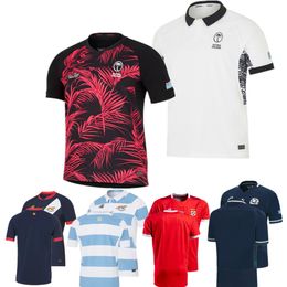 T-shirts d'extérieur Fidji Domicile TONGA RUGBY Home Jersey Shirt SCOTLAND2024 ARGENTINA RUGBY JERSEYS Nom et numéro personnalisés 230803