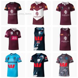 T-shirts d'extérieur Harvey Norman QLD Maroons 2024 Jersey de rugby Australie QUEENSLAND ÉTAT D'ORIGINE NSW BLUES Chemise d'entraînement à domicile 4097