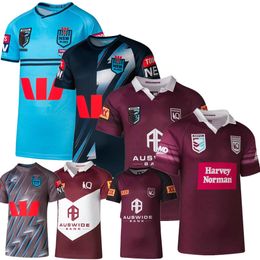 Outdoor T-shirts Harvey Norman QLD Maroons 2024 rugby jersey Australië QUEENSLAND STAAT VAN HERKOMST NSW BLUES home Trainingsshirt 230413