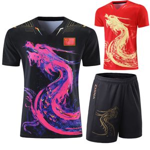 T-shirts d'extérieur, costume de tennis de table Dragon chinois, maillots pour hommes, femmes et enfants, costumes de ping-pong, vêtements de Table, 230204