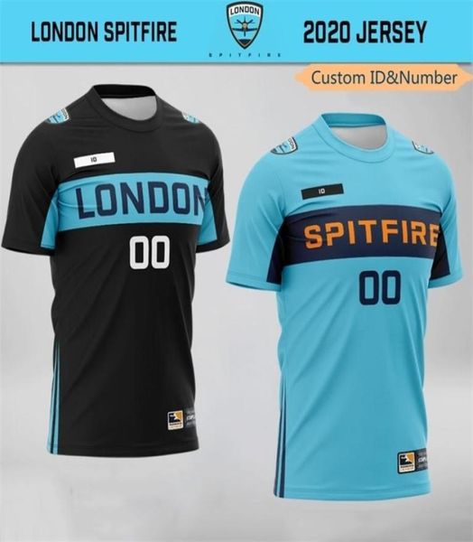 Camisetas al aire libre OWL Esports Team London Spitfire Uniforme Jerseys Fans Camiseta Nombre de identificación personalizado Camisetas Camisa para hombres Mujeres Personalizadas Co4090314