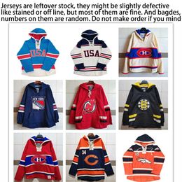 T-shirts d'extérieur numéro aléatoire épais maillot de Hockey sur glace Sport broderie maillot à manches longues sweats chemise haute ample 231011