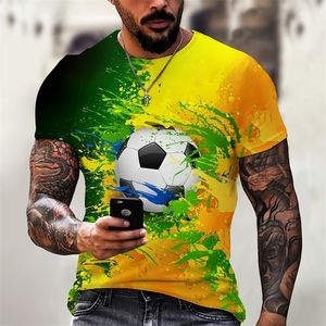 T-shirts d'extérieur T-shirts pour hommes T-shirt surdimensionné Football 3D Imprimer Mode T-shirt unisexe Harajuku Été à manches courtes Taille des enfants Tops 220923