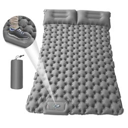 Matelas gonflable de Camping de coussin de couchage ultraléger extérieur avec tapis d'air d'oreiller de pompe intégré pour la randonnée de voyage 240306