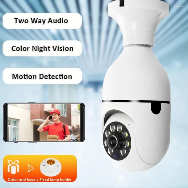 Caméra de Surveillance vidéo extérieure sécurité à domicile E27 PTZ lampe WiFi CCTV Audio bidirectionnel