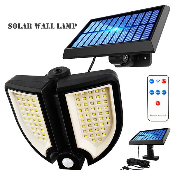 Lampe murale d'extérieur à LED avec capteur de mouvement réglable double face 90 LED du crépuscule à l'aube, projecteur de sécurité étanche IP65 pour porche, hangar, grange, garage d'urgence