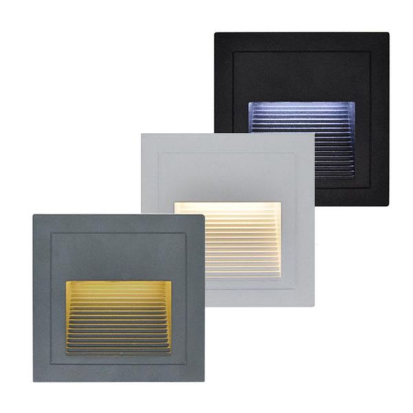 Lámparas de pared para exteriores, 10 Uds., luz subterránea impermeable, luces LED para escaleras, lámpara empotrada para esquinas, luz para pies de paisaje de jardín