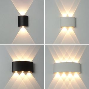 Outdoor Wall Lamps 2W 4W 6W 8W LED Lamp IP65Waterproof Aluminum Light Porch/Garden/Fence Indoor Modern Nordic Sconce 85-265V