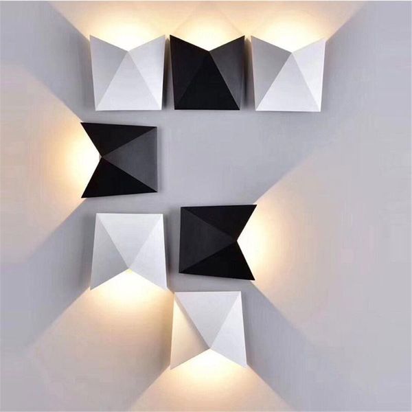 Lámparas de pared para exteriores, LED Simple y moderno de 6W, resistente al agua, bricolaje, personalidad creativa, luz de noche para dormitorio, aplique de aluminio